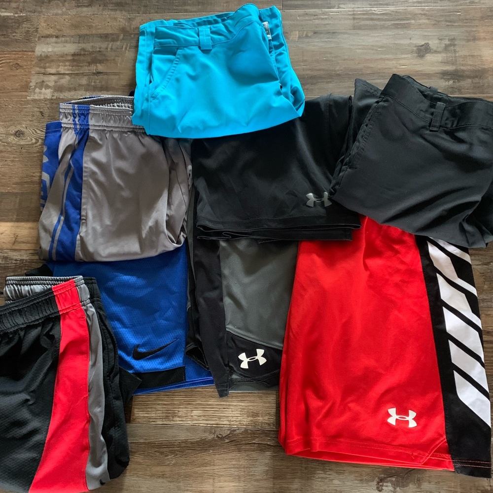 7 UA shorts and 1 Nike